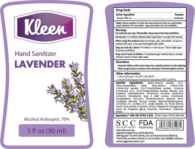 Kleen Hand Sanitizer Lavender 90ml Label (Kleen Lavender 90ml)